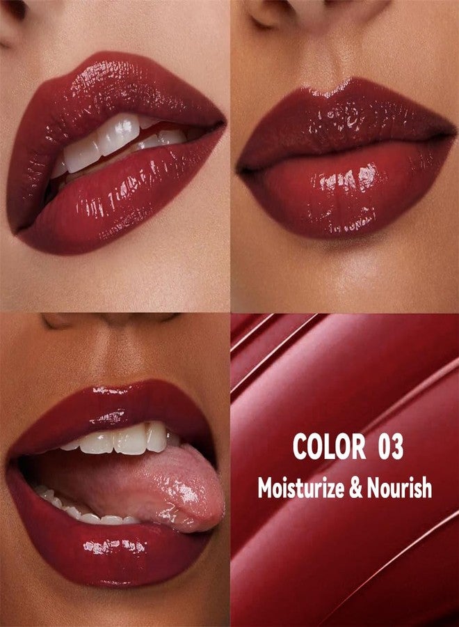 HHLTOH 1Pc Brownish Red Butter Lipstick Tinted Lip Balm, Shine Moisturizing Plumper Lipstick for Women,Natural Nourishing Hydrating Lip Gloss Stain for Dry Lips,Lightweight Lip Liner Care Vegan Makeup - Image 3